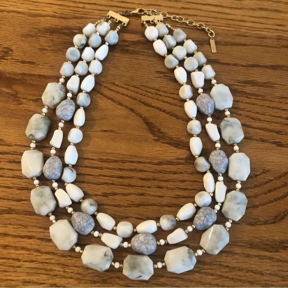 Sugarfix by BaubleBar | Faux Howlite Beaded Layer Necklace | 20” Adjustable
